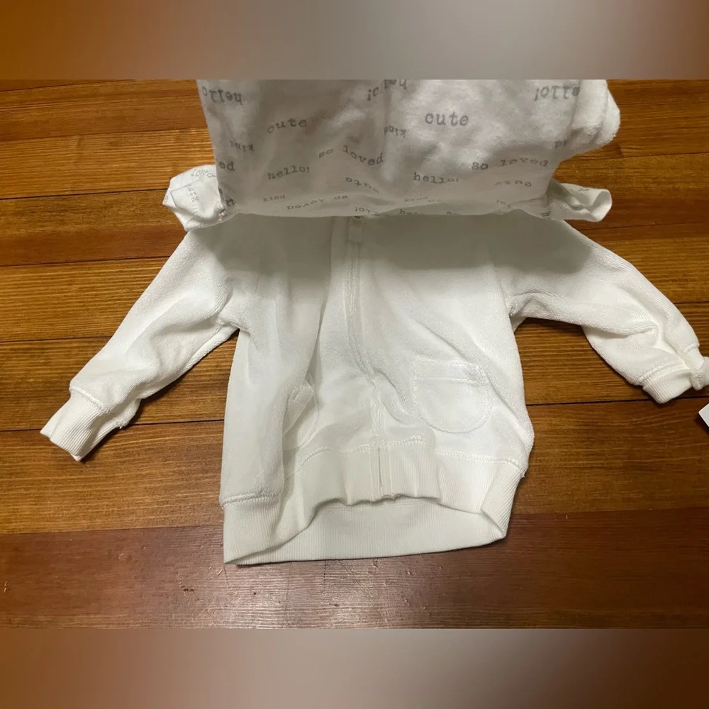Carter's Cream Hooded Baby Romper with Cloud Applique